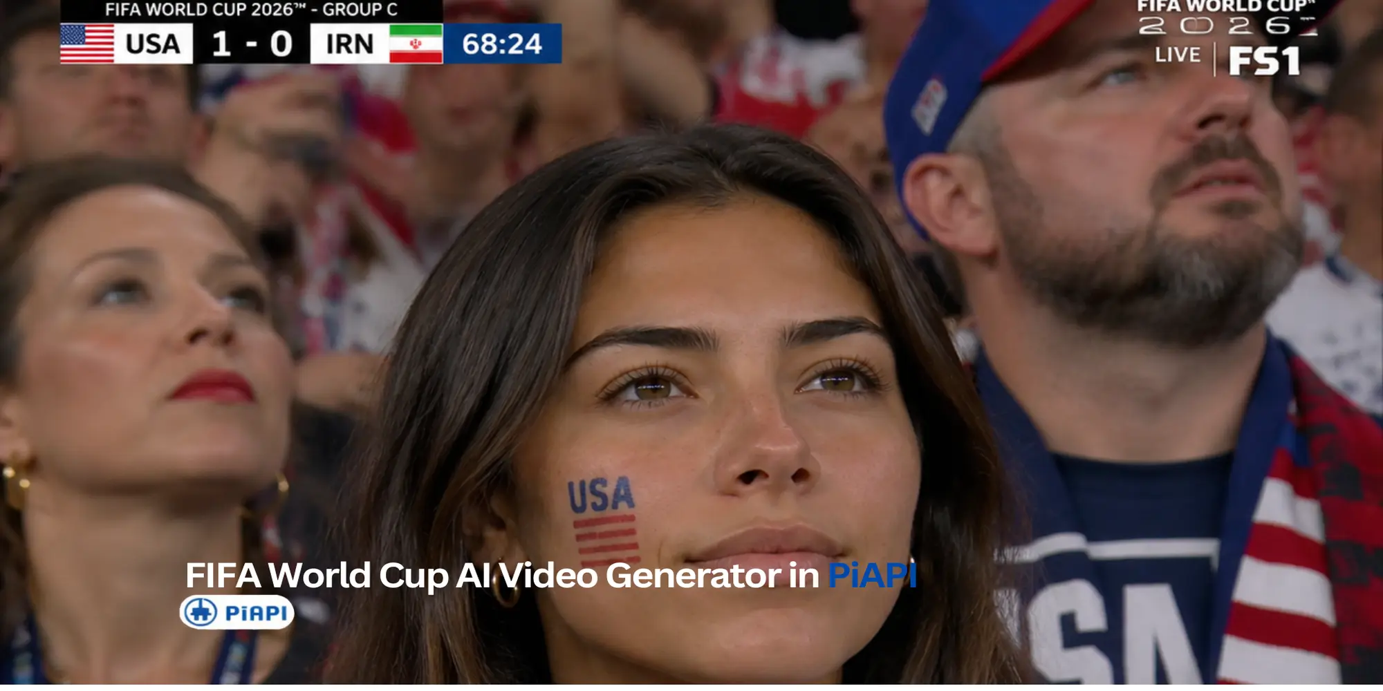FIFA World Cup AI video generator cover image with football fan-cam scene